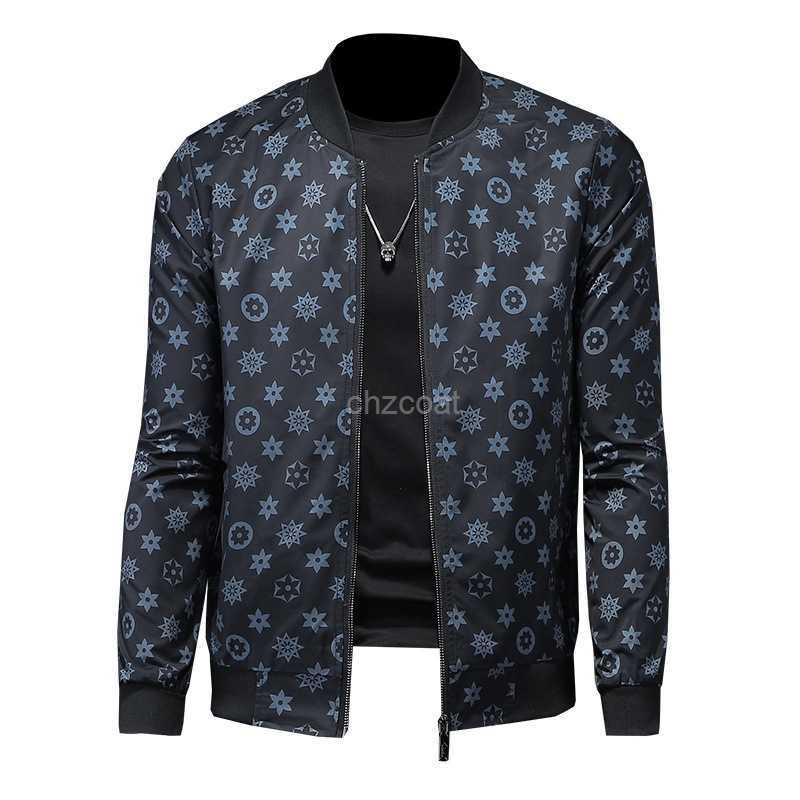 

Designer High Quality Jacket O-neck Great Collar Classic Dots Male Outerwear Coat Big Size Clothes 4XL 5XL T45D, Navy blue