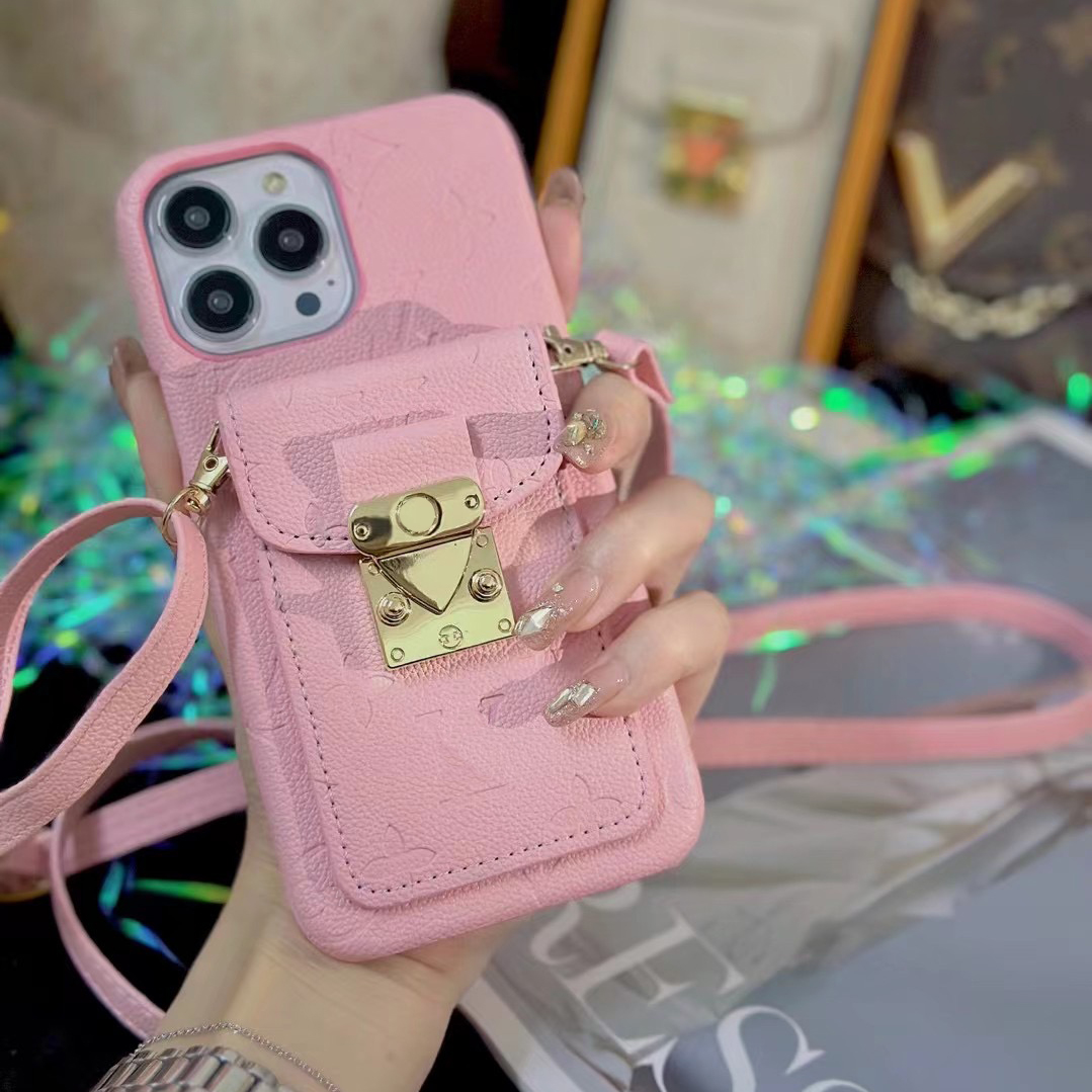 

Beautiful Crossbody iPhone Cases 14 13 12 11 pro max Designer Luxury Leather Card Slot Phone Case 14promax 14pro 13pro 12pro Purse with Logo Box Packing Drop Shippings, #1