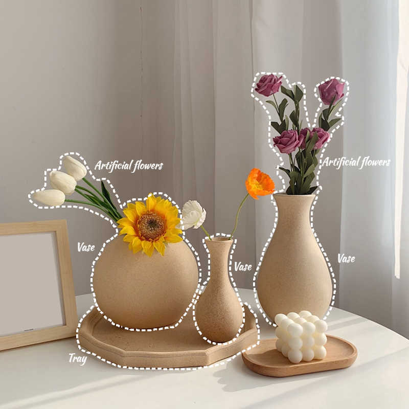 Vases Ins Wooden Eco-Friendly Vase Flower Arrangement Bottle Desktop Decorative Vases Simple Practical Table Ornaments Home Decor P230411-image-857798205
