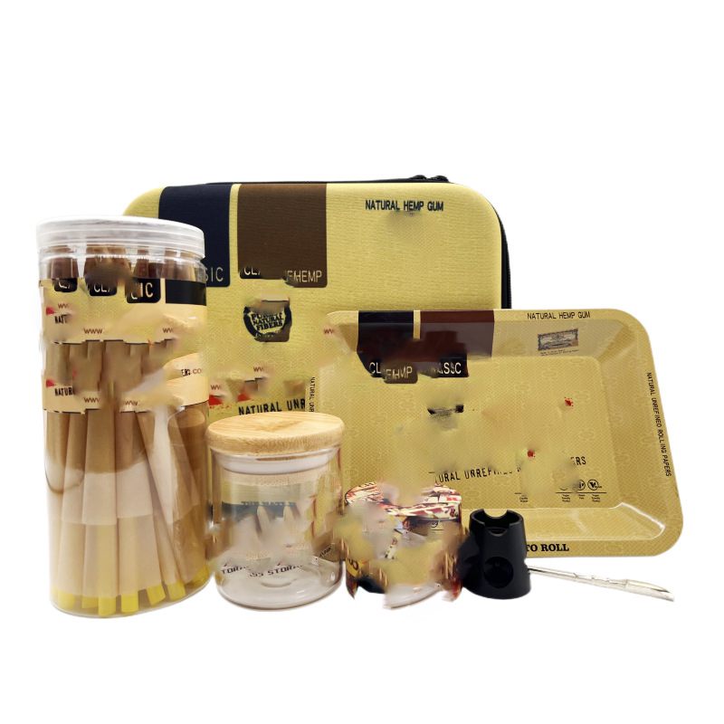 

Rolling Tray Tobacco Smoking grinder Accessories storage rolling paper extinguisher dab tool 6pieces set with zipper case