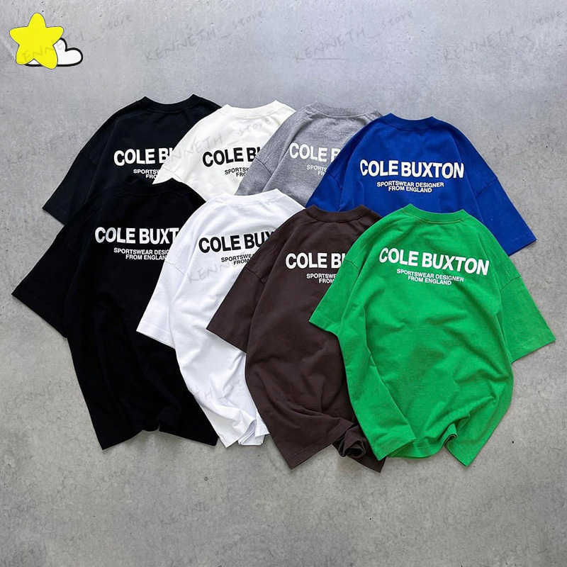 

Men's T-Shirts Summer Spring Loose Green Gray White Black Cole Buxton T Shirt Men Women High Quality Classic Slogan Print Top Tee With Tag