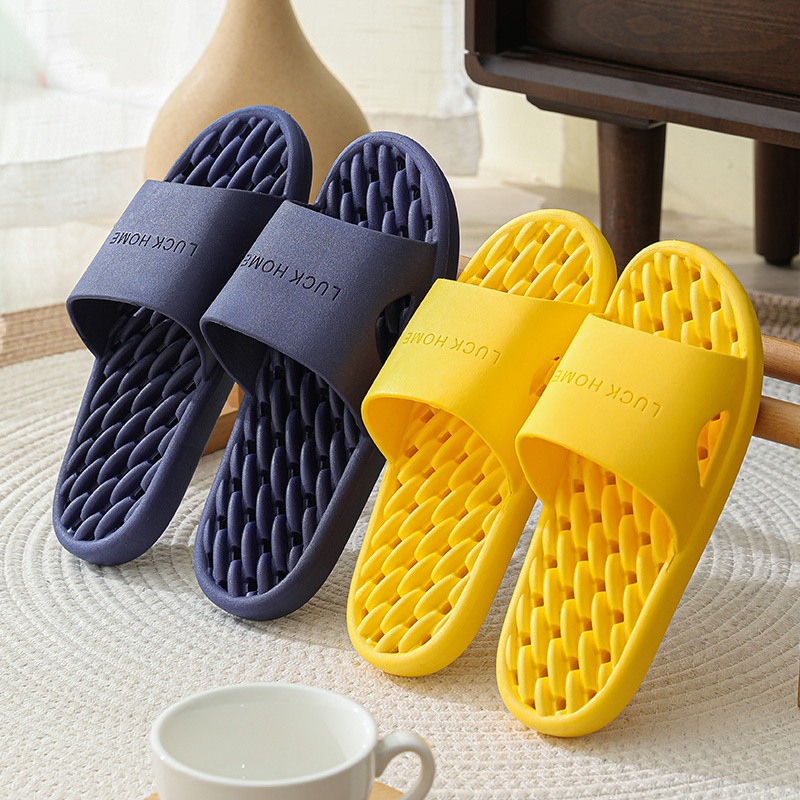 

Slippers Men S And Women S Home Indoor Non Slip Soft Bottom Bath Leaking Quick Drying Bathroom 230410, Navy blue