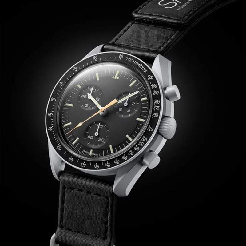 

Bioceramic Planet Moon Watch Full Function Quartz Chronograph Watch Mission Moonlight Gold 42mm Nylon, Customize