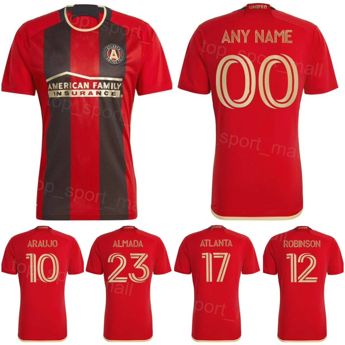 

FC Atlanta United Soccer Jerseys 11 Brooks Lennon 15 Andrew Gutman 23 Thiago Almada 26 Caleb Wiley 10 Luiz Araujo 18 Derrick Etienne Jr GUZAN Football Shirt Kits 23-24, Red