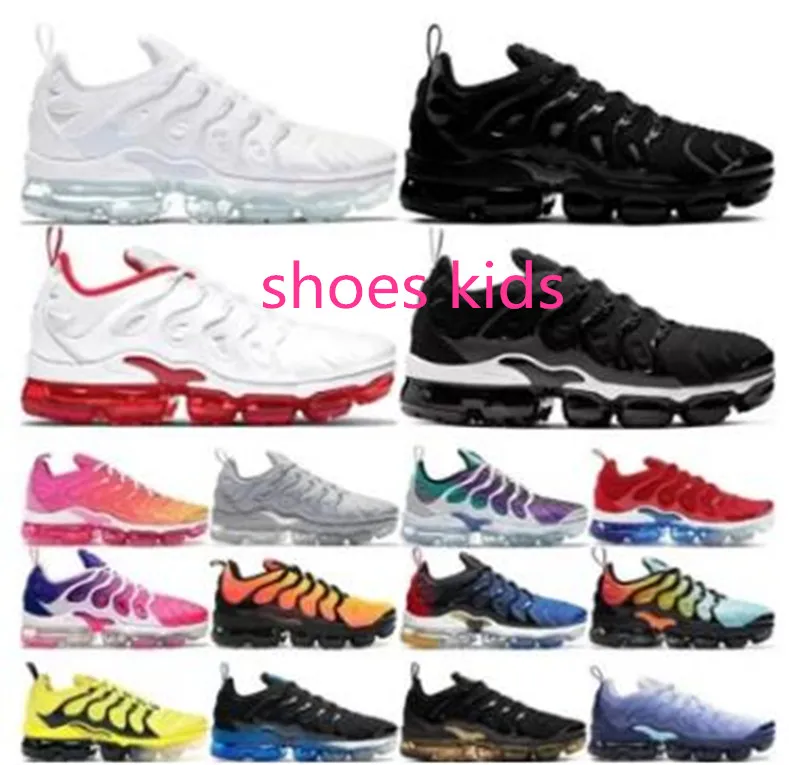 

Plus Tn Designer kids Running Shoes airmaxs vapores max air Sports Sneakers For children Boys Girls Fresh Triple Black White Magic Blue Atla
