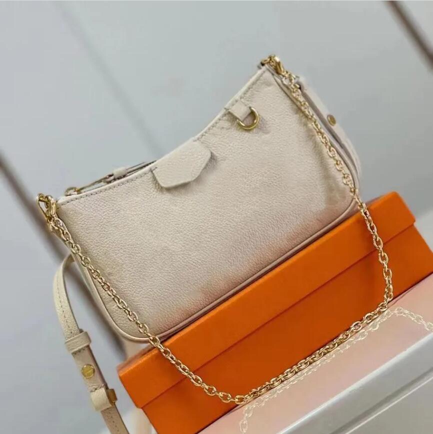 

10A Quality Shoulder Bags Embossed Easy Pouch On Strap Bag Handbag Women Messenger Handbags Chain Shoulder Crossbody Bags Wallets Ripples Tote Pochette Purse Black, Embossed black