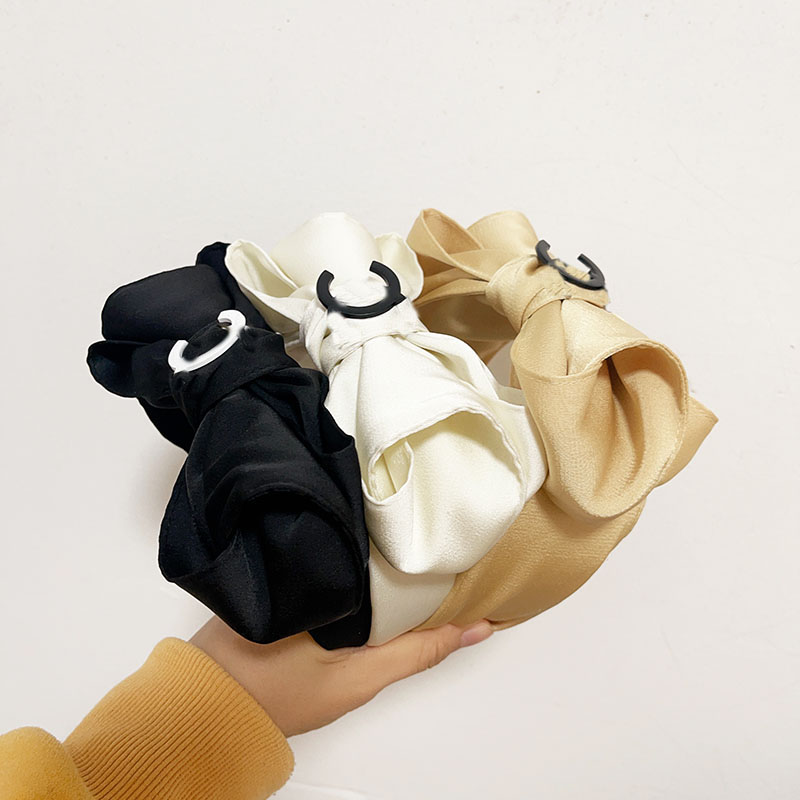 

3color Luxury Designer Headband Women Letters Printing Wide Edge Cross Knotted Hair Hoop Ladies Head Accessories