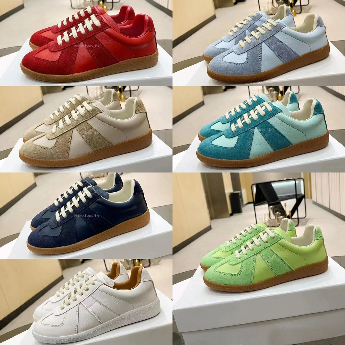 

Maisons Casual Shoes Suede Leather Sneakers Men Women Spliced Trainers Rubber Trainers Nappa Padded Platform Sneakers MM6 Luxury Shoe