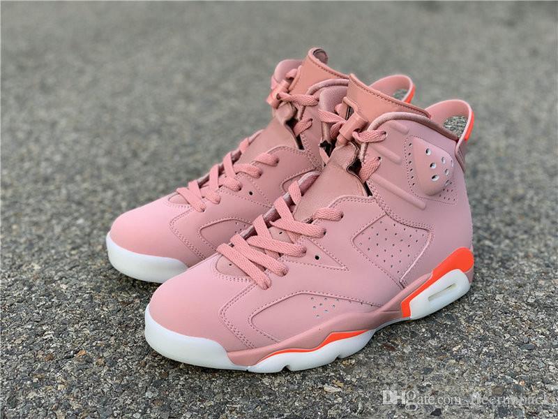 

2023 Basketball shoes Released Aleali May Jumpman 6 Millennial Pink Woman Amazing VI Rust Pink Bright Crimson Fashion Sneakers Ship With Box, Amazing rust pink bright crimson