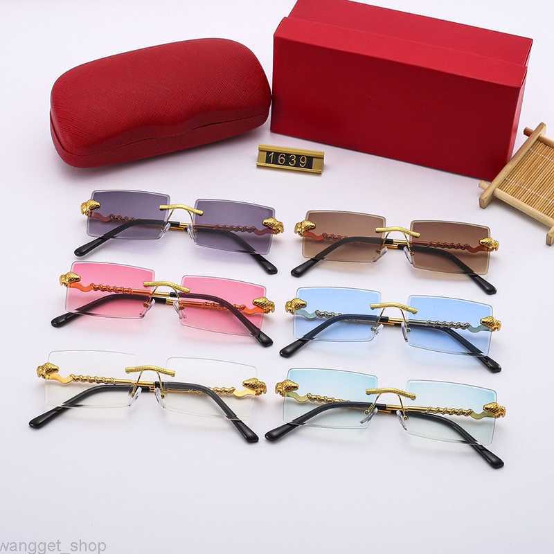 

Luxury Designer sunglasses for men women snake glasses frame Square Rimless sunglass classic vintage eyewear Anti-UV driving new fashion sun glass