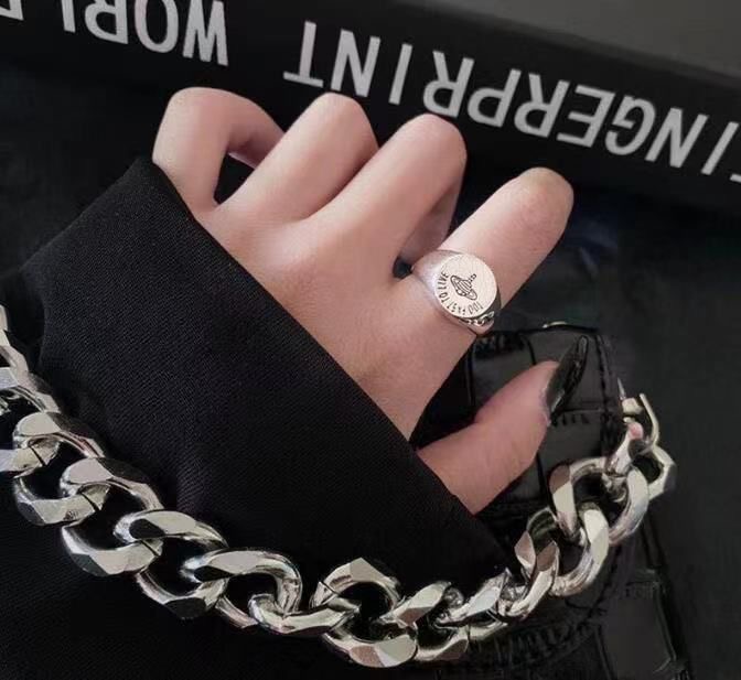 

band Rings For Women Men Fashion Silver Color Carved Adjustable Open Planet Ring Famale Party Jewelry Gifts