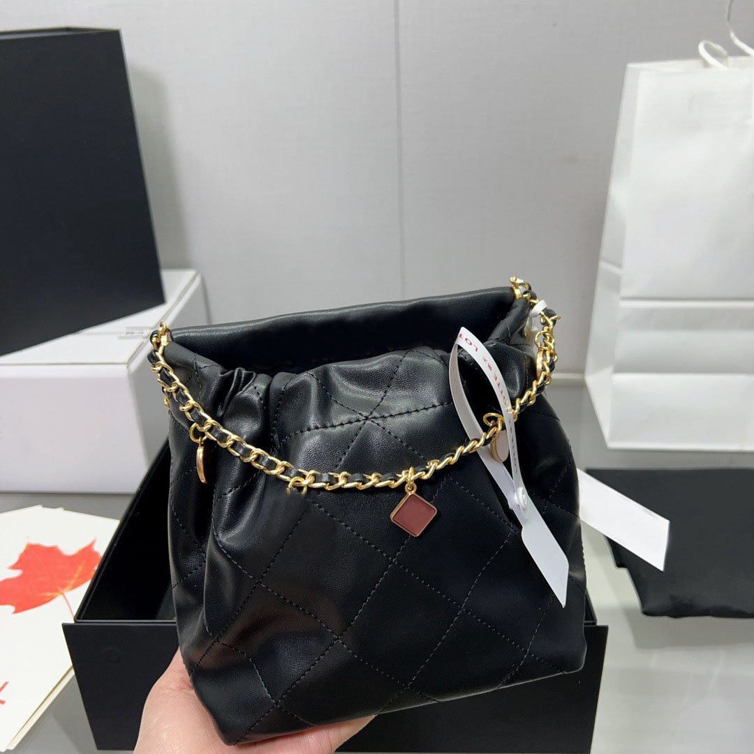 

Designer Handbag Shoulder silver Chain Bag Clutch Flap Highest quality Totes Bags Wallet Velour Purse Double Letters Hasp Waist Square Stripes Women Luxury Handbag, Black