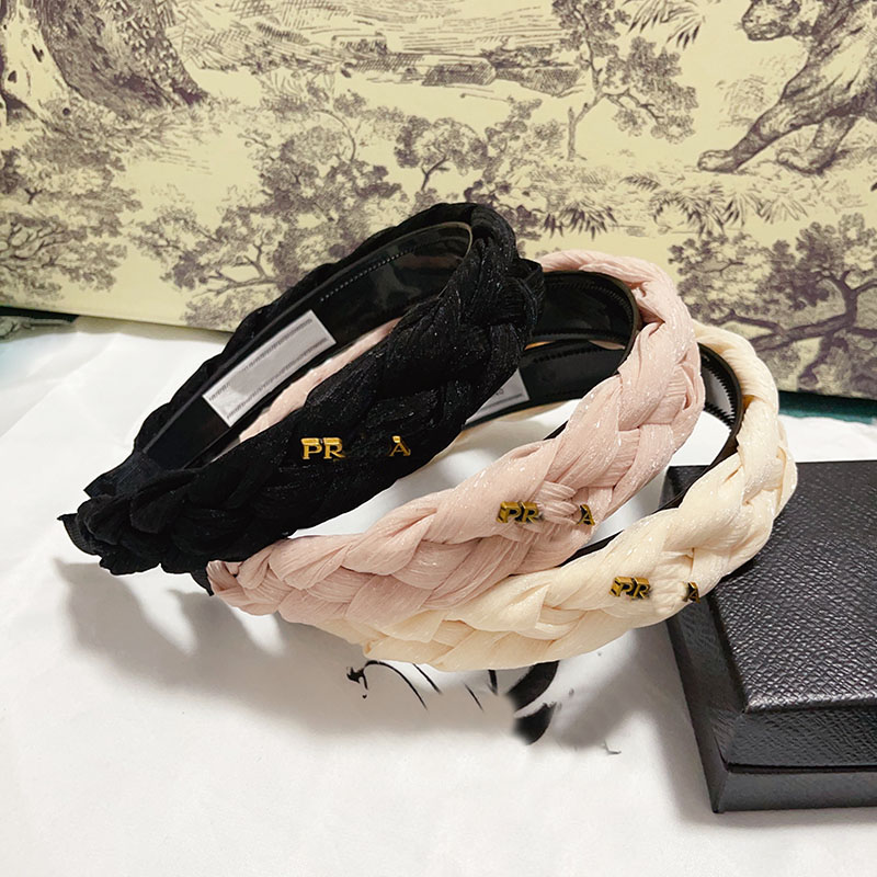 

Fashion Headband P Letters Inverted Triangle Designer Bowknot Retro Women Wide Edge Cross Knotted Hair Hoop Turban Headwrap Head Accessories