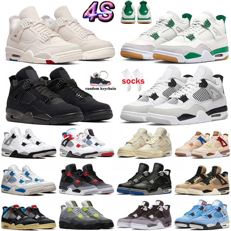

4 basketball shoes for men women 4s Pine Green Red Thunder Military Black Cat Sail Red Thunder White Oreo Cool Grey Blue University mens sports sneakers size 36-47, (8)