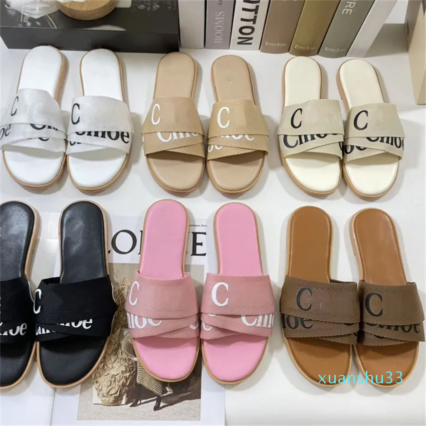 

top quality Casual Shoes Designer Slippers Woody Women Sandals Embroidered Slipper Cross Sandal Fashion Printed Flip Flops Classic Summer Beach Mules