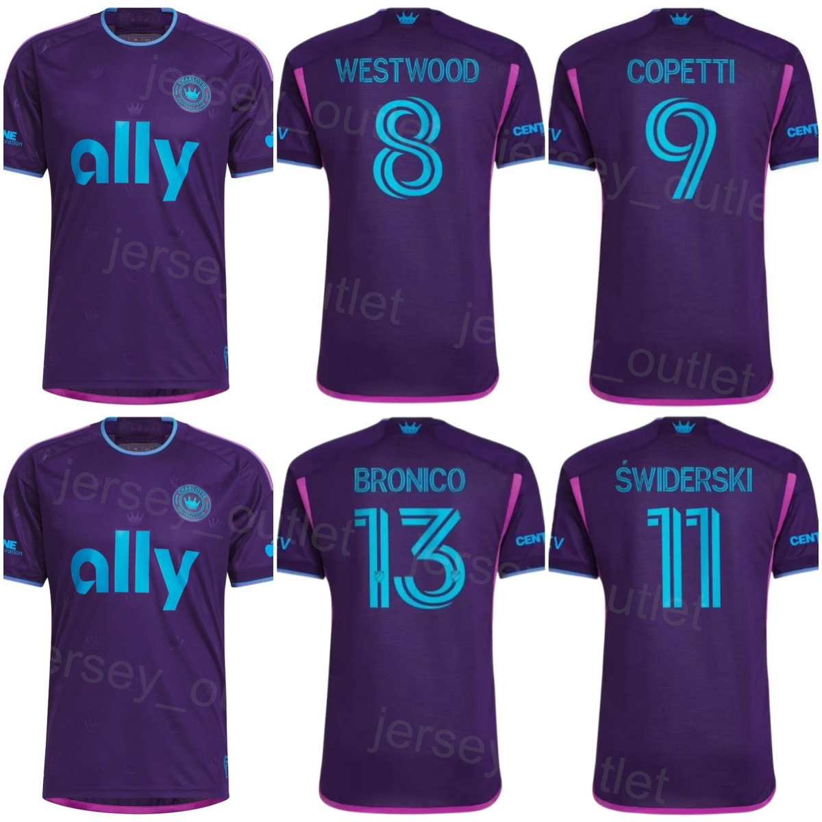 Charlotte FC 9 COPETTI Soccer Jerseys 7 JOZWIAK AFFUL LINDSEY VARGAS SANTOS TUILOMA SWIDERSKI BENDER SHINYASHIKI CORUJO KAHLINA BRONICO Football-image-765068434