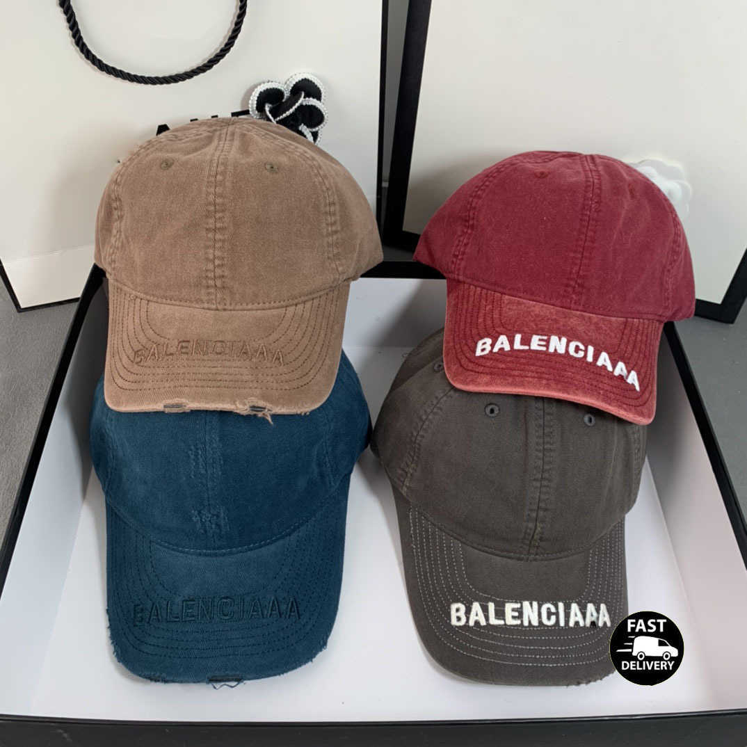

Men's and women's designers casquette sports denim ripped Ball Caps solid color B letter outdoor couple hats, Brown