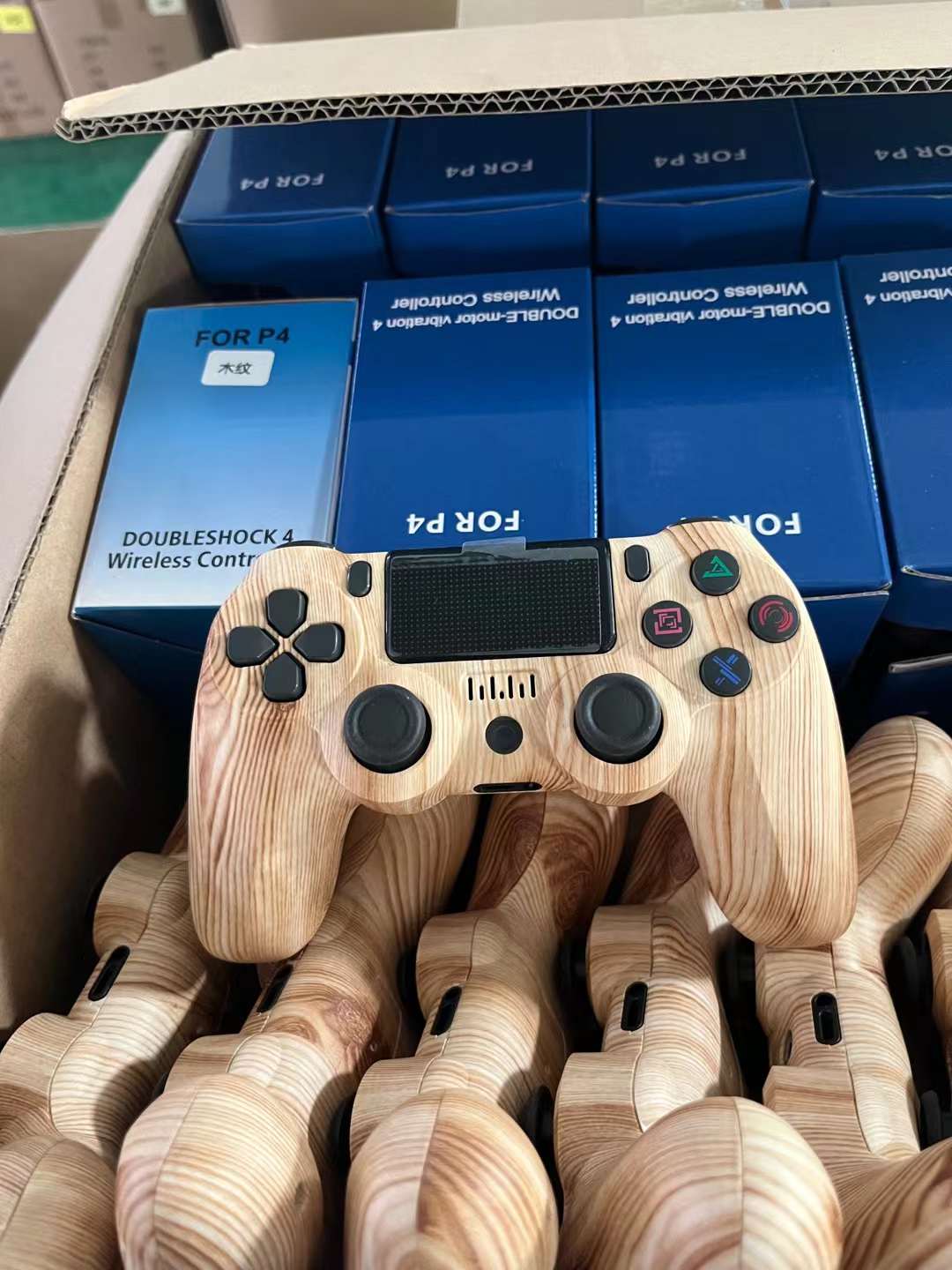 

Wood Grain PS4 Wireless Bluetooth Controller Gamepad for Joystick Game With US/EU Retail Box Console Accessories
