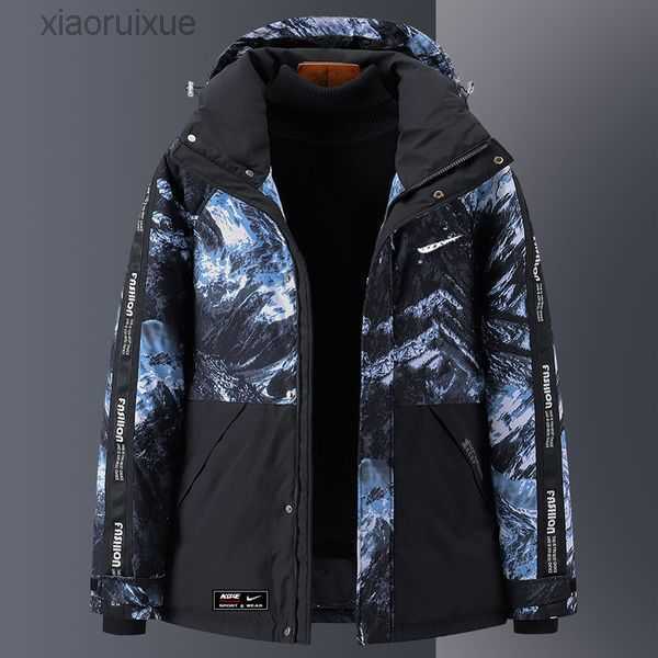 

Camouflage down jacket brand print winter white duck-down fashion trend men's thick warm coat for cold weather 3S2ZW, Ivory