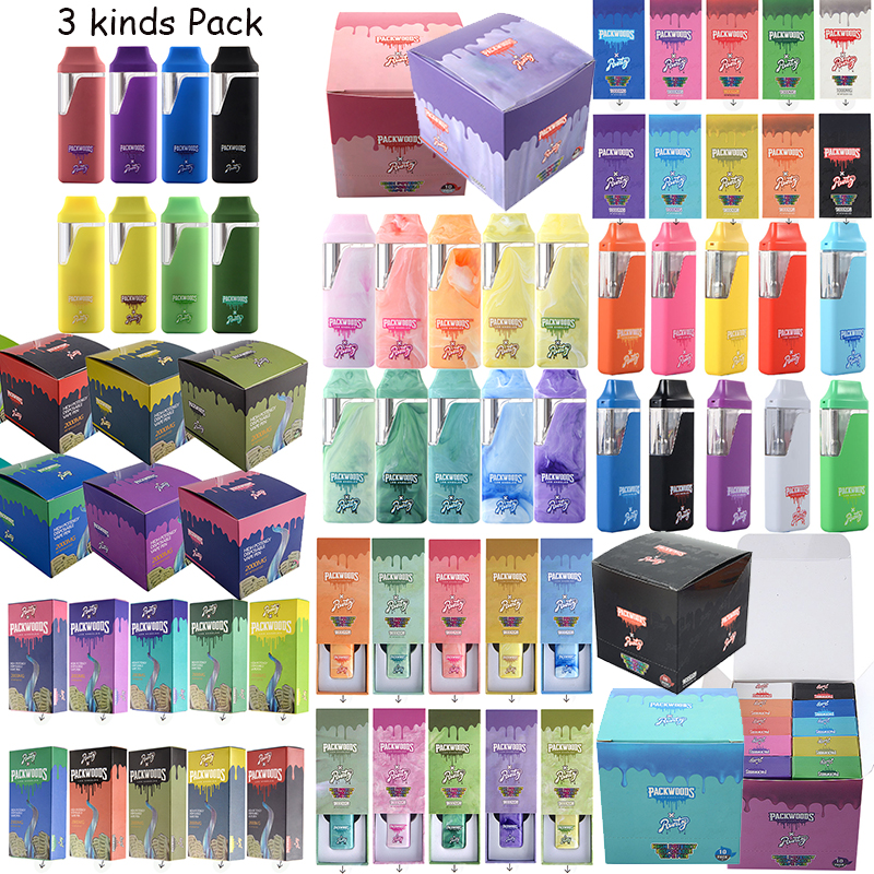 

Packwoods X Runtz 2ml 1ml E cigarettes 3 Kinds Pack Rubber Texture Pens 380mAh Battery Disposable Vape Pens With Bottom USB Rechargeable 10 Flavors Available