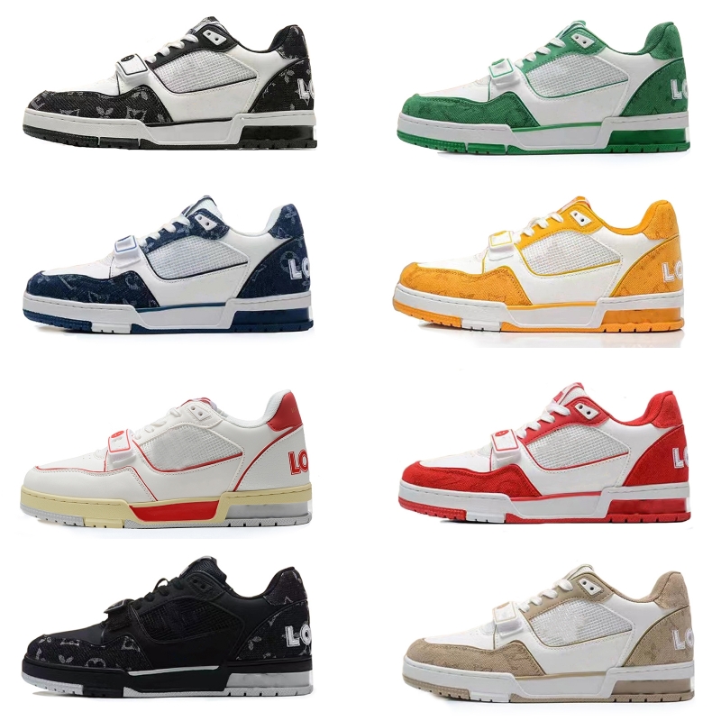 

Designer shoes sports shoes men leather canvas panels outdoor sneakers