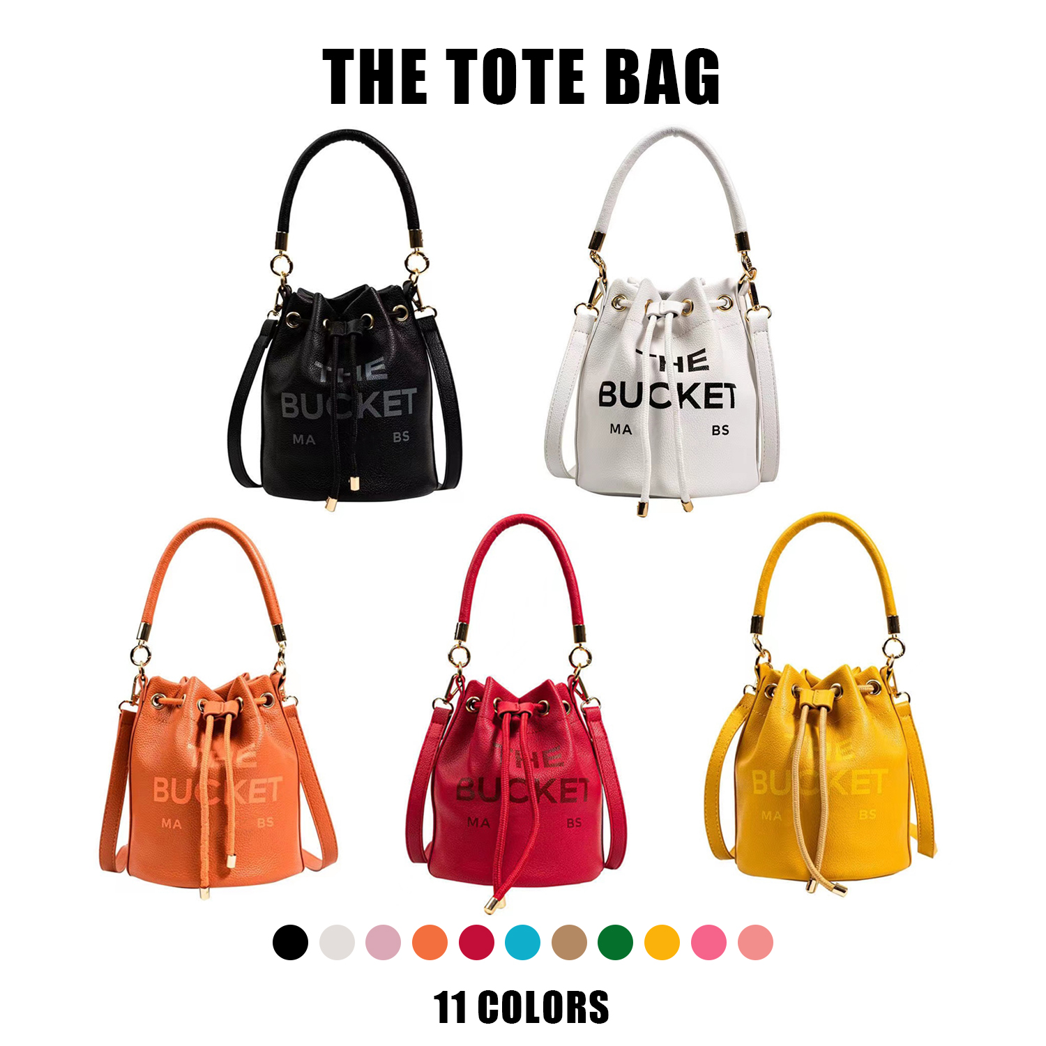 

11 colors Womens Bucket bag handbags Marc jocobs bag Crossbody weekend marcie Men cowhide Drawstring THE TOTE BAG Drum pack Shoulder Bags travel Bag basket purse hobo, Black