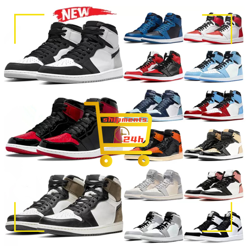 

1 1s Mens Basketball Shoes Sneaker Lost Found Gorge Green StarFish Bred Patent Dark Mocha Grey Fog Denim Silver Newstalgia Shadow Men Women Trainers Sports Sneakers, Colour# 23