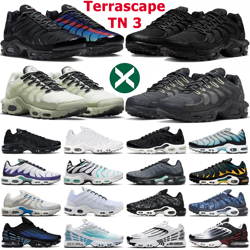 

tn plus 3 terrascape Running Shoes Men Women Triple Black Anthracite White Grape Ice Barely Volt Unity Hyper Blue Gradient Bred Mens Trainers Outdoor Sports Sneakers, 33