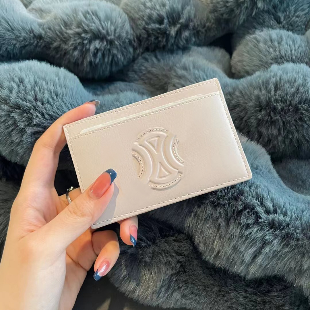 

Women's original With box Coin Purse Mens wallets passport holder purses Leather cardholder Luxury hernne card holder woman mini keychain wallet designer key pouch, He-pink