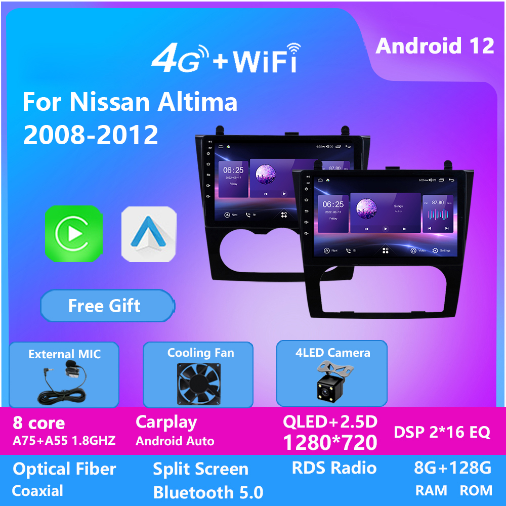 

Android 12 IPS Touch Screen Car Video GPS Radio Head Unit for Nissan ALTIMA 2008-2012 with BT DSP