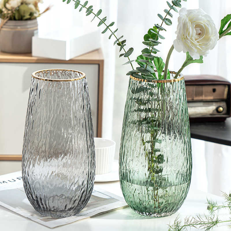 Vases Vase Home Decor Living Room Decoration Glass Flower Pot P230411-image-858170265