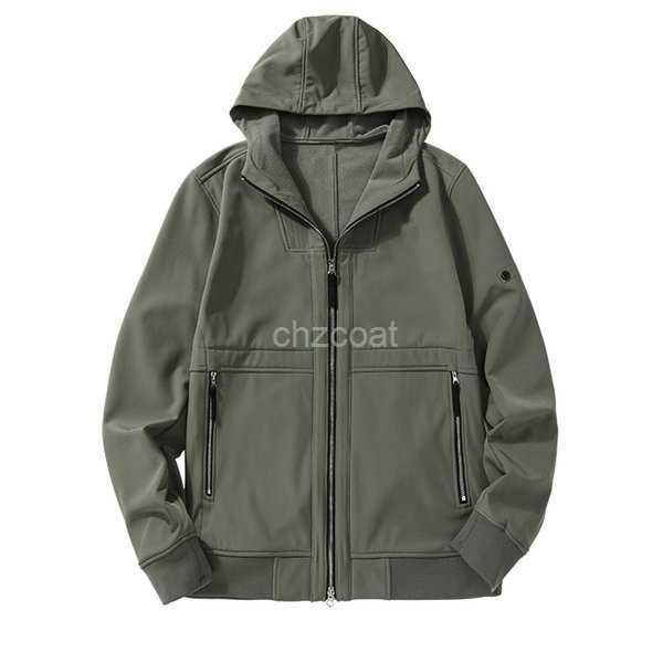 

soft fabric of 20FW Waterproof shell jacket with plush in autumn and winter Fashion men's windbreaker coat 4 YE73, Green