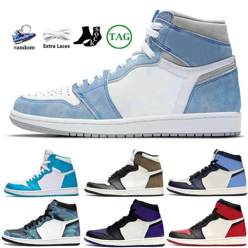 

1 1S Men Womens Jumpman Basketball Shoes 1s OG Lost Found True University Blue Hyper Royal Panda dark Mocha bred shadow UNC Smoke Grey Women Sports Sneakers trainers, Q1055