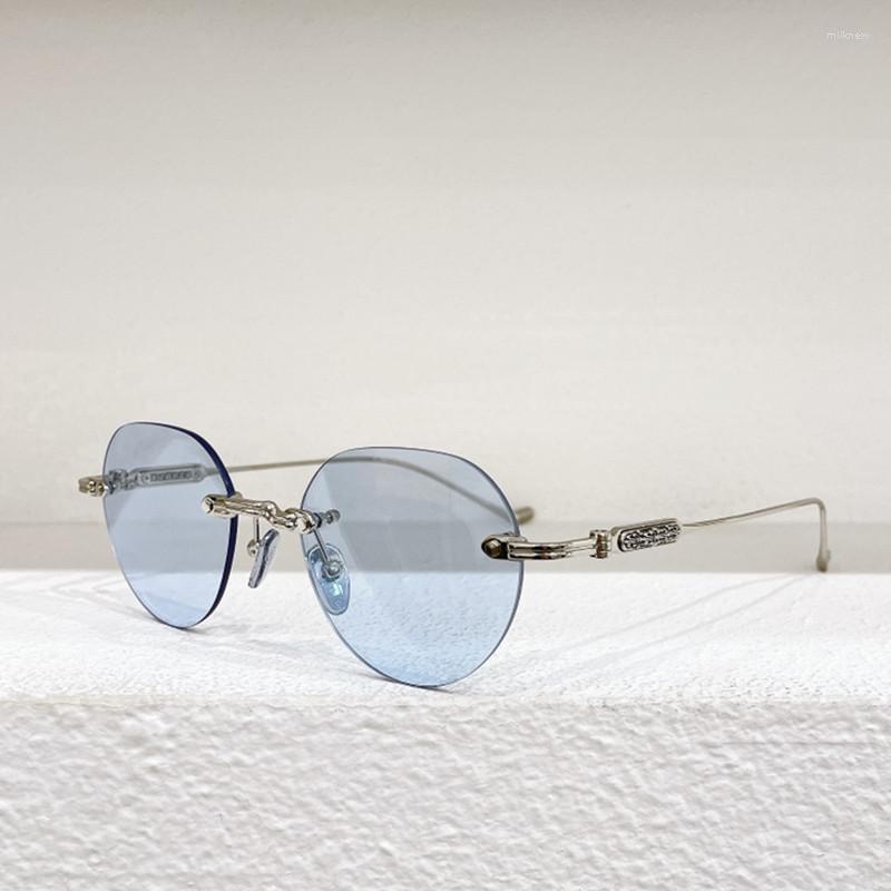 

Sunglasses Chrome SOFFFFFFFFERS I Rimless Round Small Women Men Brand Designer Top Quality Metal Frame Pilis Sun Glasses