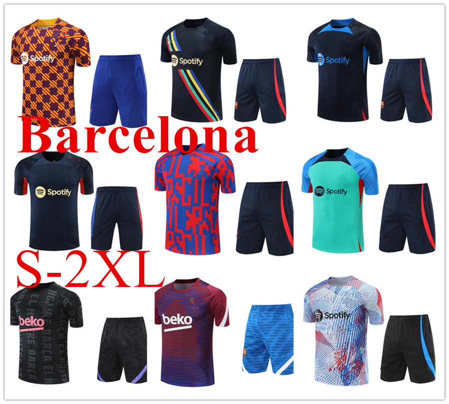 

2023 Barcelona Soccer Jerseys Shirts Short sleeved Tracksuits ANSU football 23/24 NEW Barcelona chandal futbol SET training suit survetement Top quality, 13