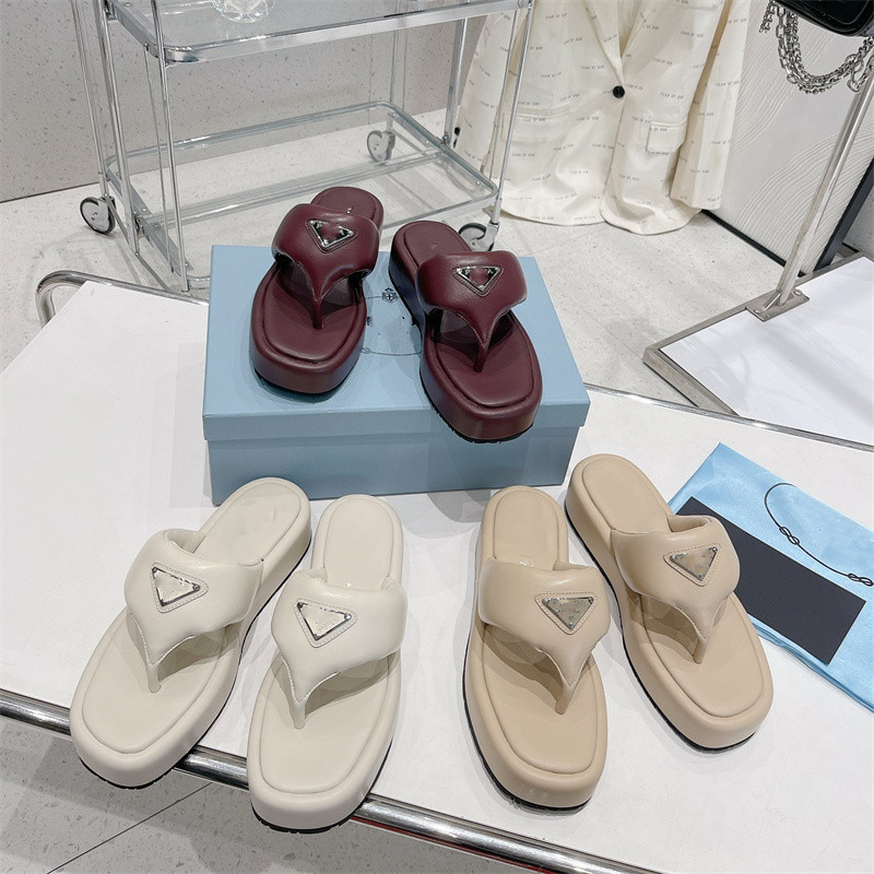 

Flip flops women designer slipper slides sandal sandles shoes fashion flat thick booties classic brand casual woman slippers sliders beach summer sandals 10A, Color2