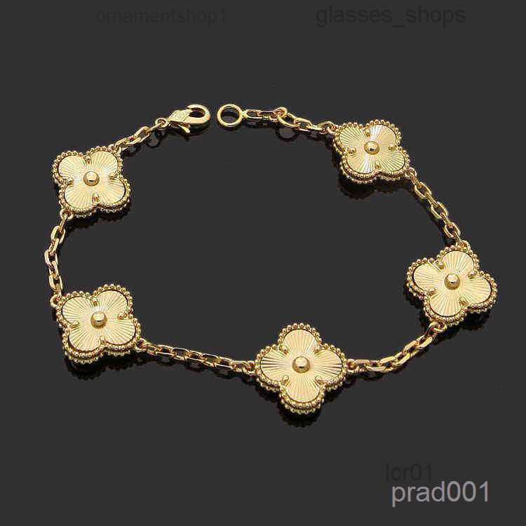 

Luxury Bracelet Designer Link Chain Clover Four-leaf Cleef Womens Bracelets Fashion 18k Gold Jewelry U6