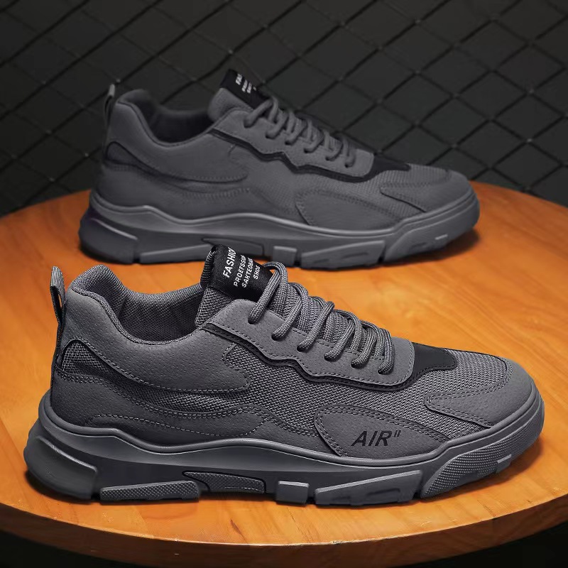 

Designer Mens Trainers Running Shoes Dark Grey Black Khaki Breathable Fashion Mesh Durable Comfortable Walking Sports Sneakers 40-44