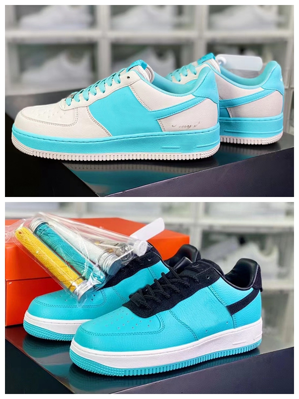 

Forces x 1 Low men running shoes sneaker Tiff anys blue black multi color men women trainers sports running sneakers size 36-45