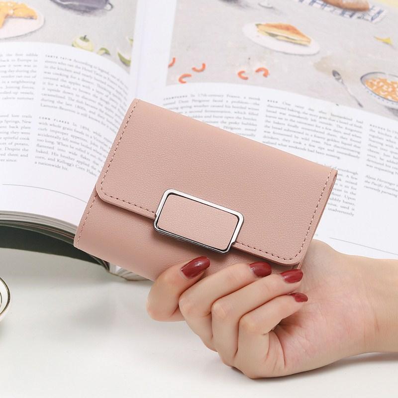 

Wallets Money Small Wallet Women Casual Solid Fashion Female Short Mini All-match Korean Students Simple Square, Black