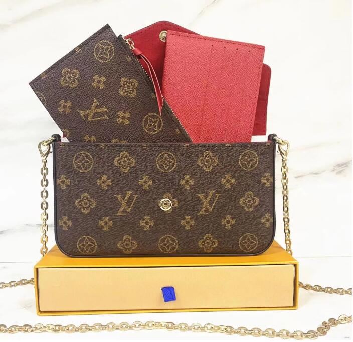 

Designers 3 pcs/set Multicolored louiseitys Purse viutonitys shoulder straps Shoulde bags Luxurys women chain strap Crossbody Purse Messenger bag Handbags, Packing bag