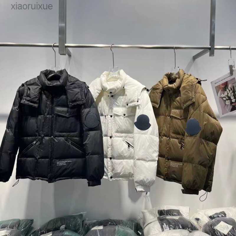 

Down jacket mens hooded windbreaker embroidery designer jackets men women winter warm down coat thickening nylon windproof parka coats6MWC, White