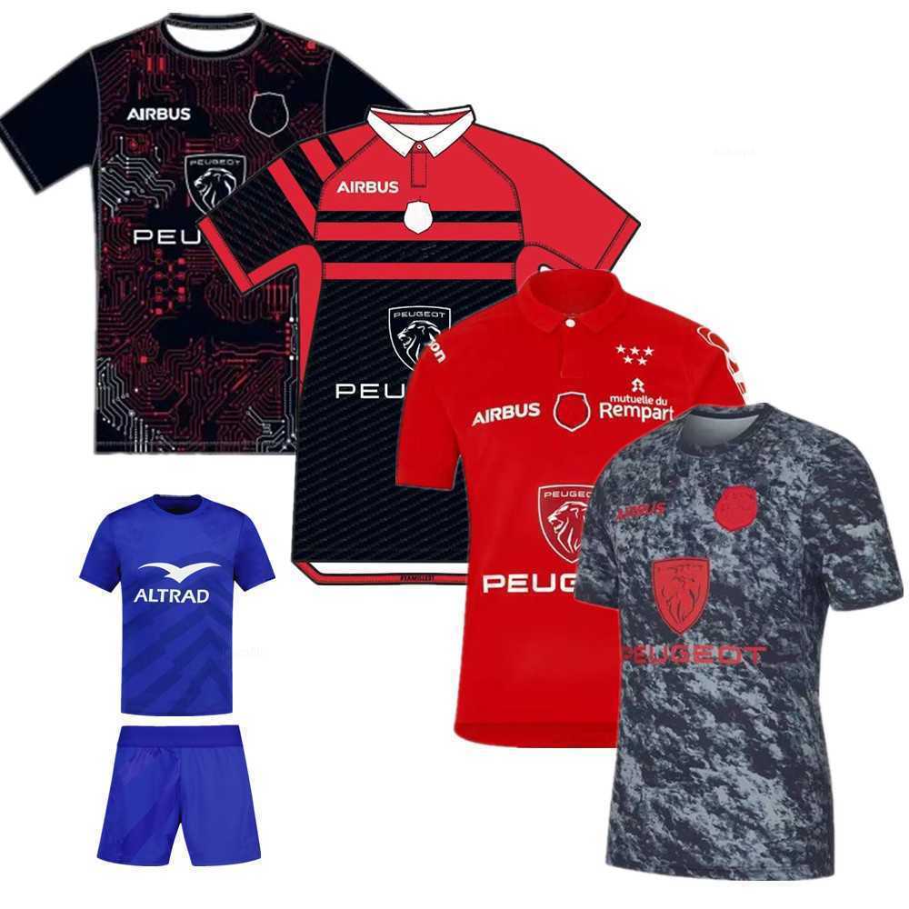 

fw23 new 2023 toulouse RUGBY JERSEY home away t-shirt France kids suit children youth rugby shirt Custom name and number, Adult 2023 black