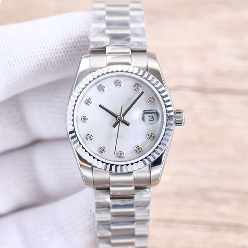 

Mens and womens watches Automatic mechanical element Date table 31mm Precision durable movement stainless steel luminous movement Wristwatches Gift Bracelet, Women09