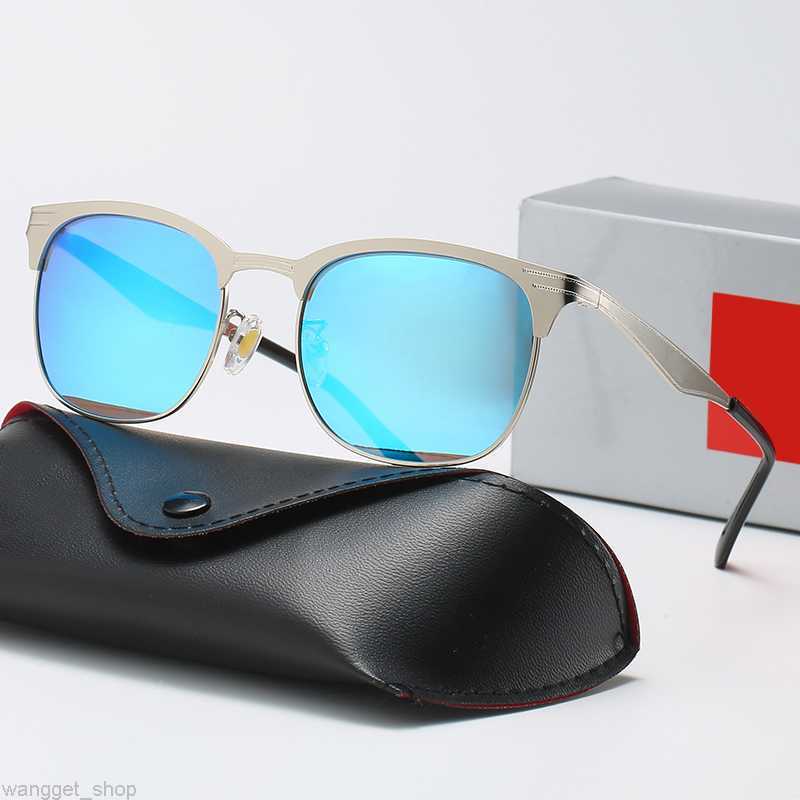 

Vintage pilot mens sunglasses round metal frames Driving Polarized black blue Outdoor Beach Gradient Gun Grey Designer women sun glasses for glass