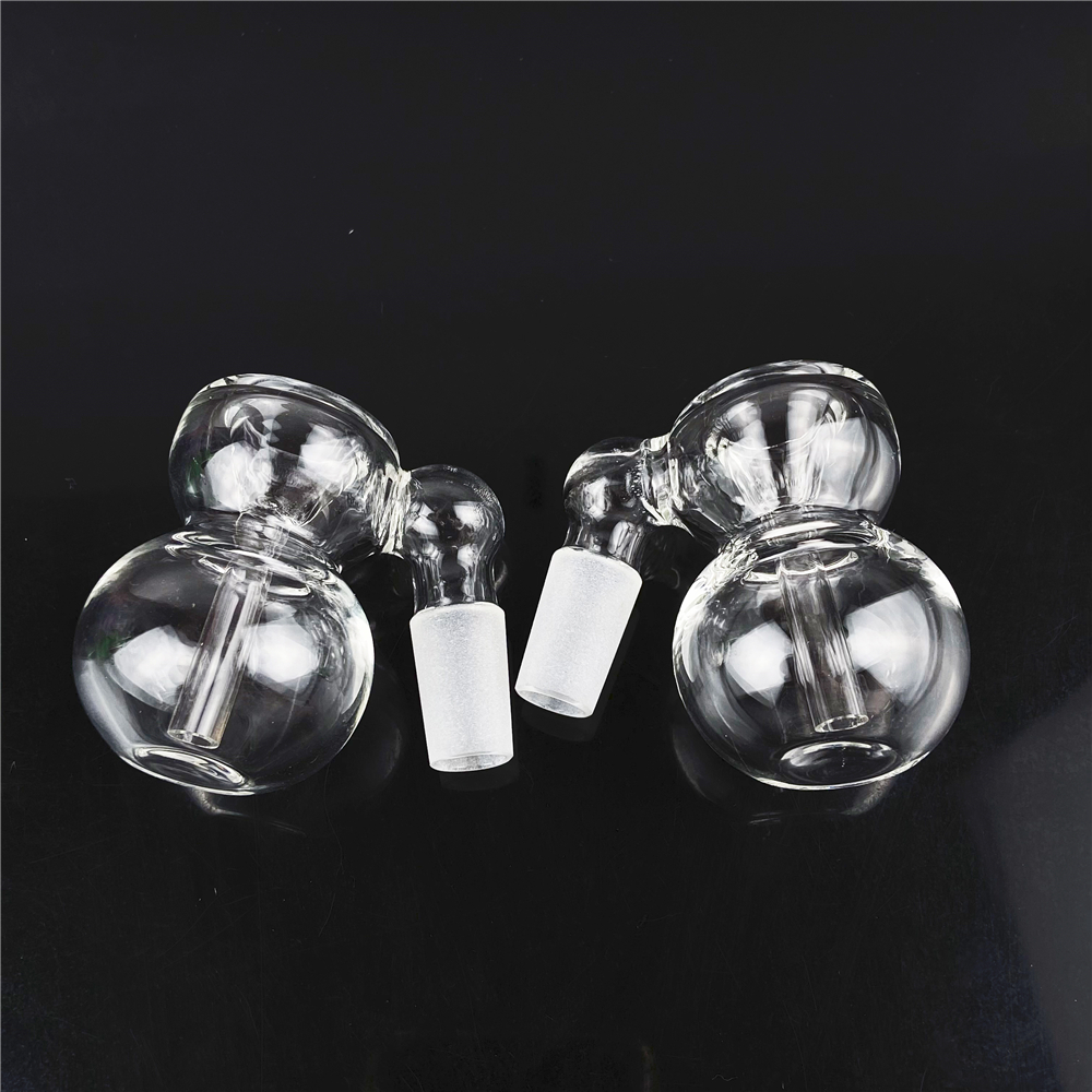 Mini Dry Glass Ash Catcher Gourd Shape 14mm 45 Degree Hookah Glass Bong Bubbler Ashcatcher-image-858319441
