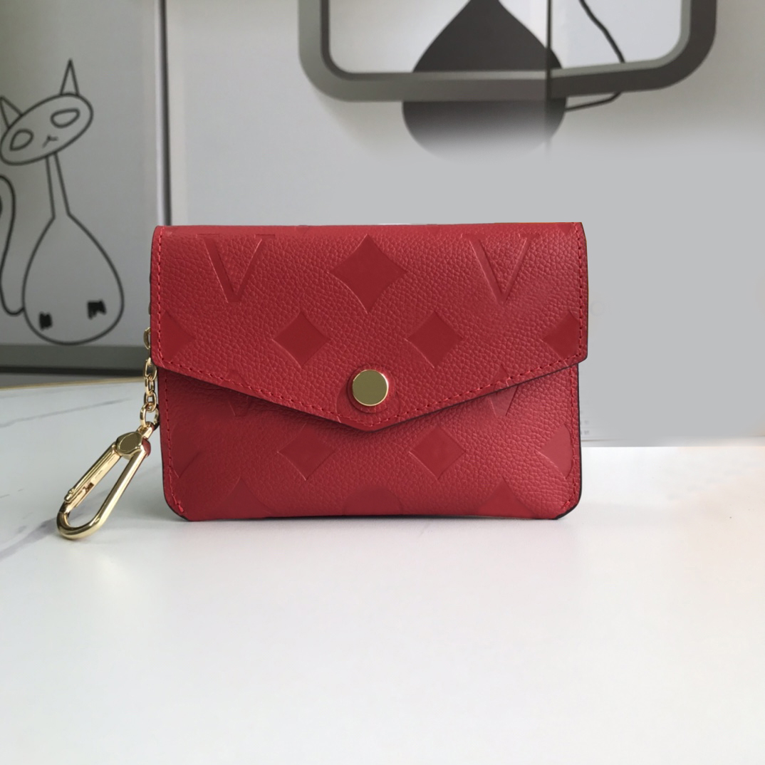 

Fashion designer womens wallets luxury cion purses high-quality embossed flowers letter zipper credit card holders ladies short money clutch bags with box, 60634#embossed monogrames
