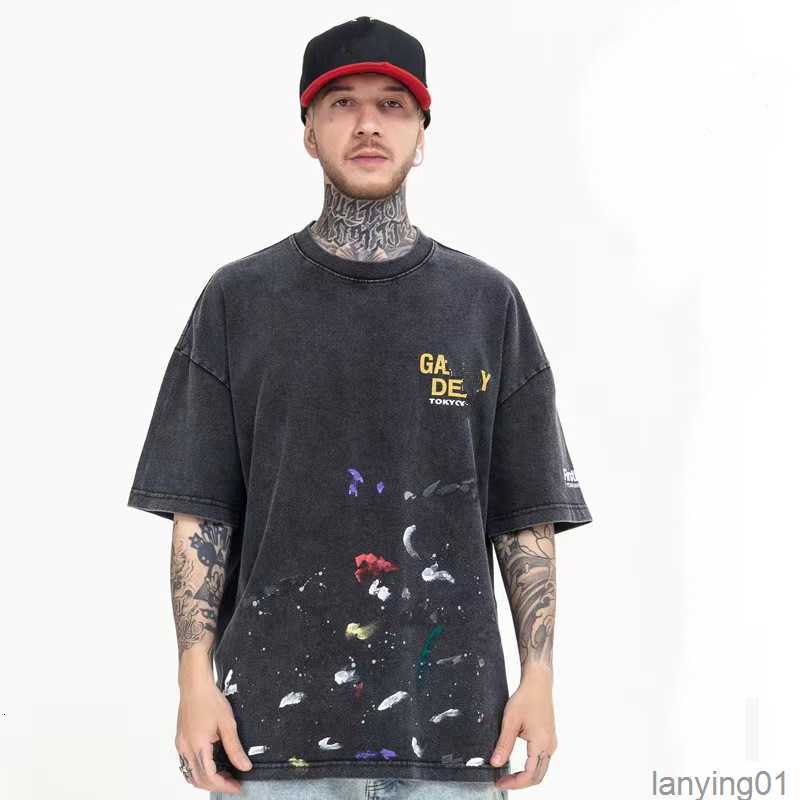 

Men' T-shirts High Street Fashion Galleryes Depts Designer Non-spray Print Retro Loose-fitting Women' Short-sleeved Shirtsfrys, White