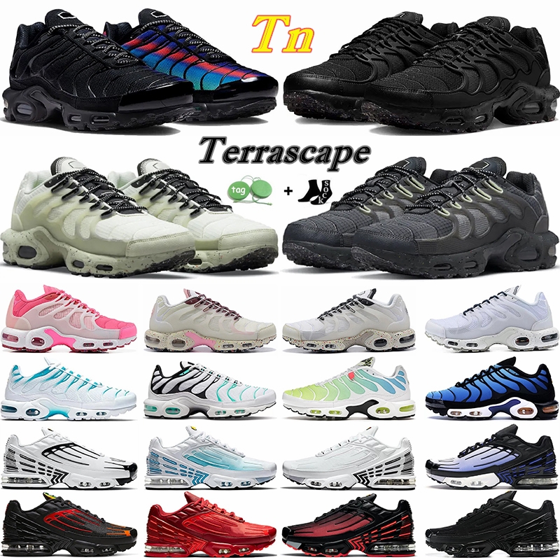 

2023 Terrascape Tn Plus 3 Running Shoes men women Sneakers Triple Black White Unity Hyper Sky Blue Fury Jade Barely Vol Sail Sea Glass tns mens trainers Outdoor Sports, 3# zebra