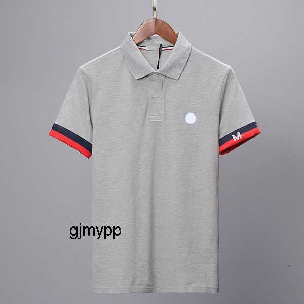 

Designer mens t shirts embroidered badges classic solid color striped lapel casual business pure cotton Polo Shirt Short SleeveT shirt bottom top 3C63WC63W, Black